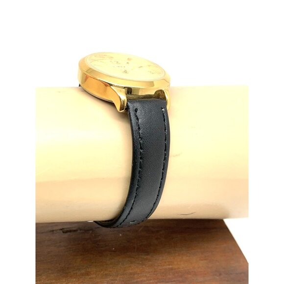Timex Women's Watch TW2V36000 Quartz Gold Black Leather Band 32mm - Picture 11 of 13